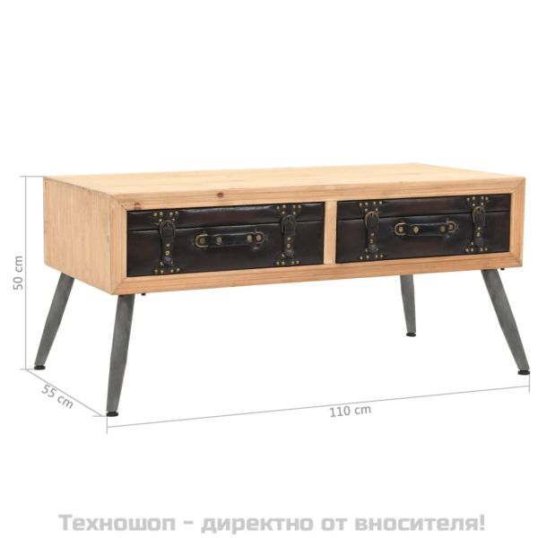 Маса за кафе, масивна ела, 115x55x50 см