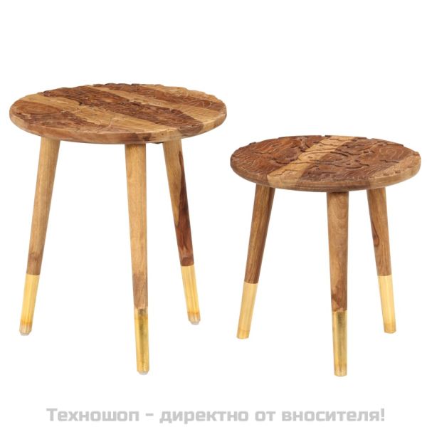 Маси за кафе, 2 бр, дърво масив