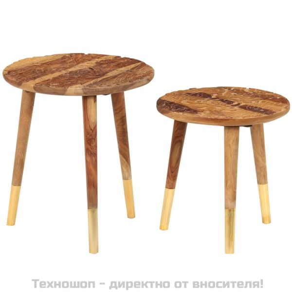 Маси за кафе, 2 бр, дърво масив