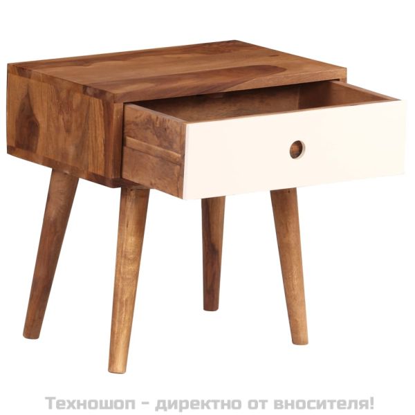 Нощно шкафче, акациево дърво масив, 45x30x45 см