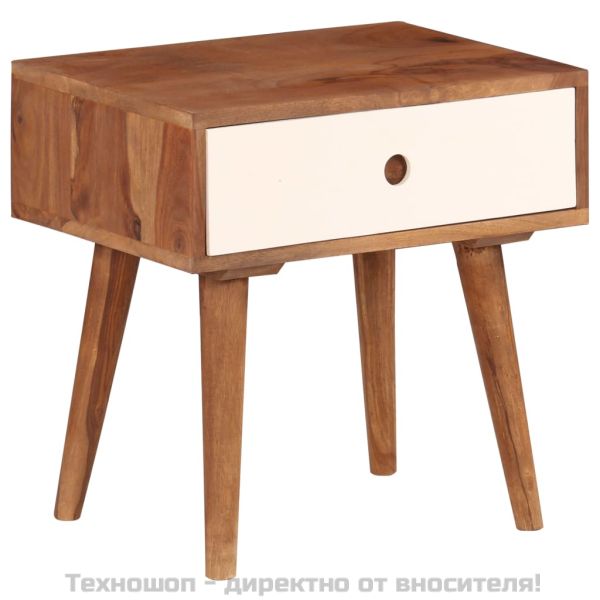Нощно шкафче, акациево дърво масив, 45x30x45 см
