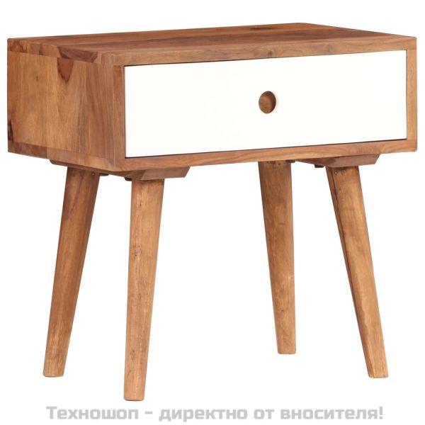 Нощно шкафче, акациево дърво масив, 45x30x45 см