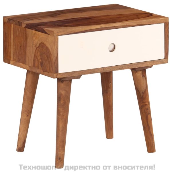 Нощно шкафче, акациево дърво масив, 45x30x45 см