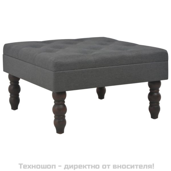 Табуретка тъмносива 60x60x36 см полиестер