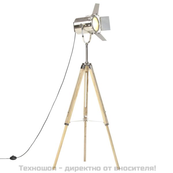 Подова лампа тринога, масивно мангово дърво, 140 см