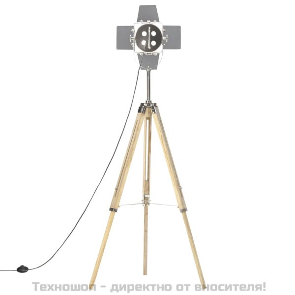 Подова лампа тринога, масивно мангово дърво, 140 см