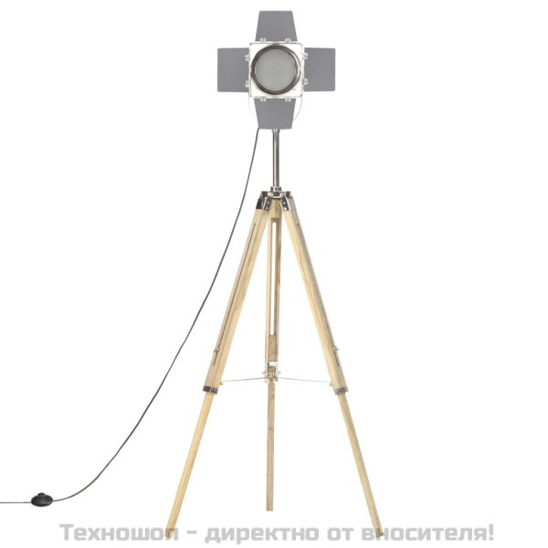 Подова лампа тринога, масивно мангово дърво, 140 см