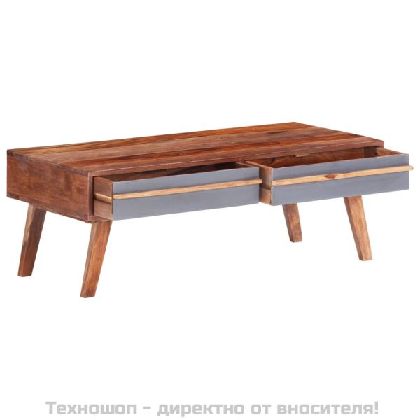 Кафе маса, сива, 110x50x40 см, масивно дърво