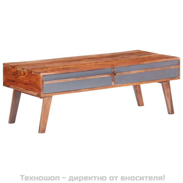 Кафе маса, сива, 110x50x40 см, масивно дърво