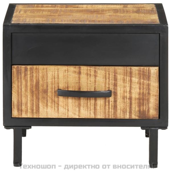 Нощно шкафче, 40x40x35 см, грубо мангово дърво