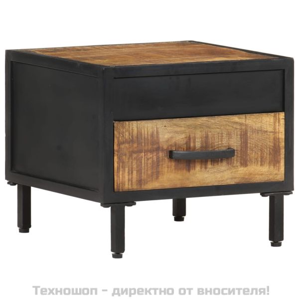 Нощно шкафче, 40x40x35 см, грубо мангово дърво