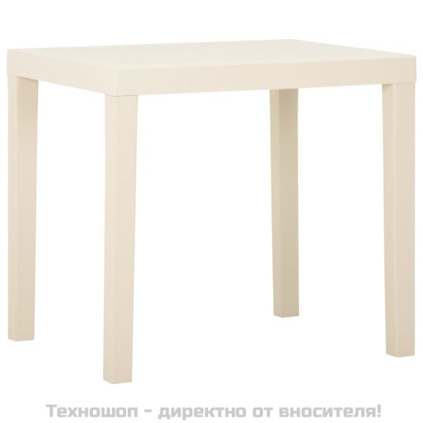 Градинска маса, бяла, 79x65x72 см, пластмаса