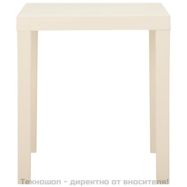 Градинска маса, бяла, 79x65x72 см, пластмаса