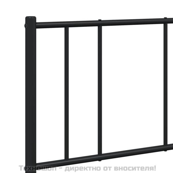 Метална рамка за легло с горна табла, черна, 140x200 см