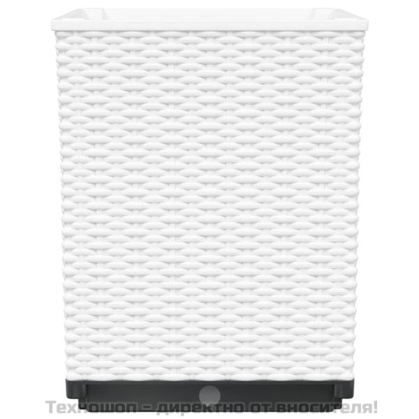 Кашпи, 2 бр, Бели, 30x30x37 см, полипропилен