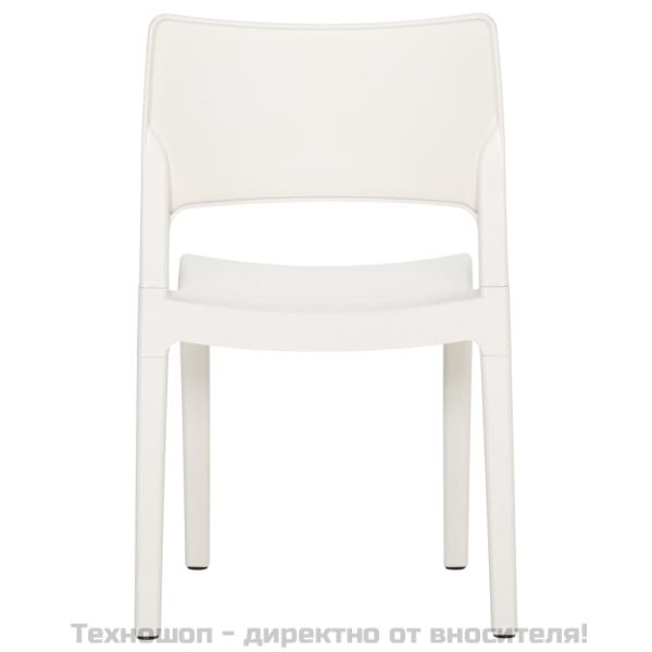 Градински столове 2 бр бели полипропилен