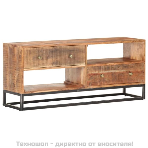 ТВ шкаф 120x30x50 см грубо акациево дърво