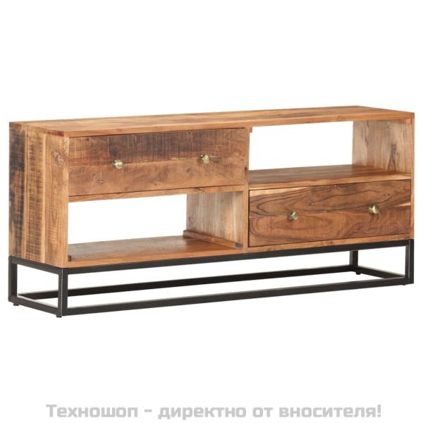 ТВ шкаф 120x30x50 см грубо акациево дърво