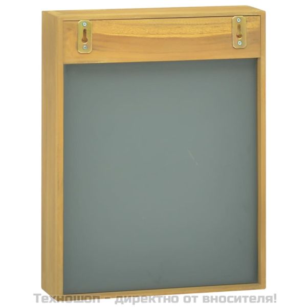 Шкаф с огледало, 30x10x40 см, тиково дърво масив