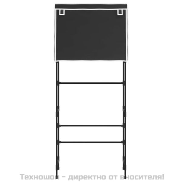2-етажен стелаж за над пералня черен 71x29,5x170,5 см желязо