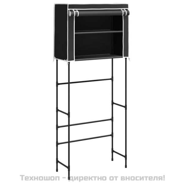 2-етажен стелаж за над пералня черен 71x29,5x170,5 см желязо