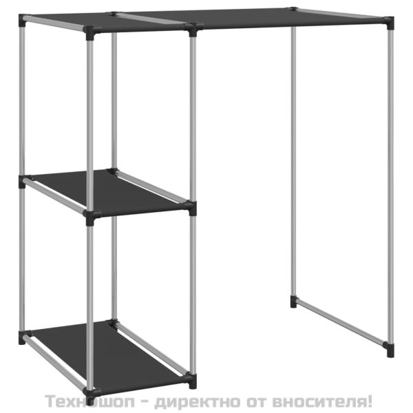 Стелаж за съхранение над пералня черен 87x55x90,5 см желязо