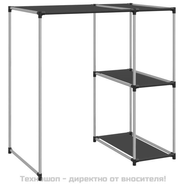 Стелаж за съхранение над пералня черен 87x55x90,5 см желязо