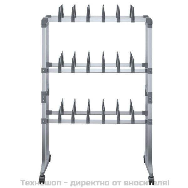 Етажерка за обувки с колелца, сребриста, 66x27x100 см