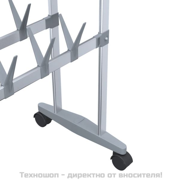 Етажерка за обувки с колелца, сребриста, 66x27x100 см