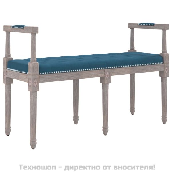 Пейка, синя, 110x40x70 см, кадифе