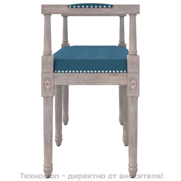 Пейка, синя, 110x40x70 см, кадифе
