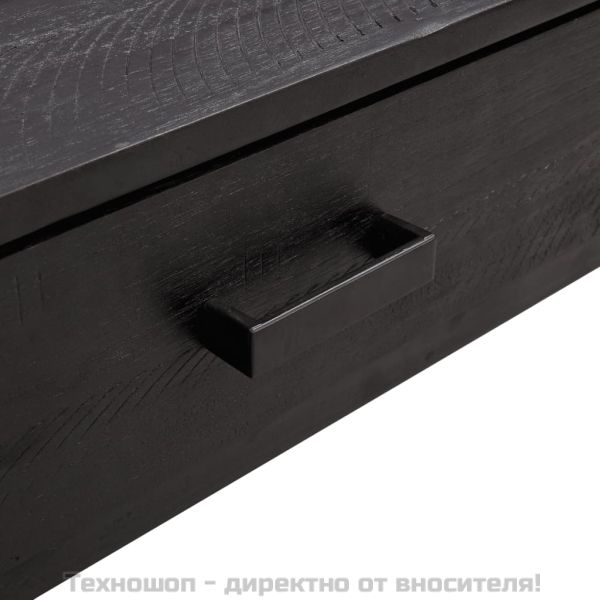 Маса за кафе, черна, 90x50x35 см, борово дърво масив