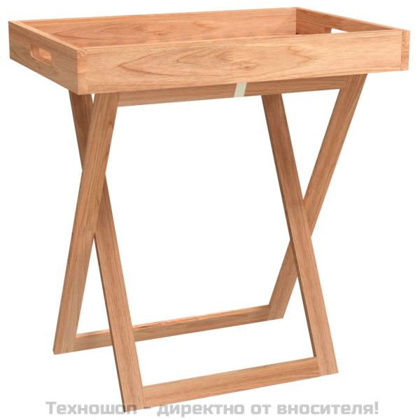Сгъваема маса с табла 52x36x56,5 см масивна орехова дървесина