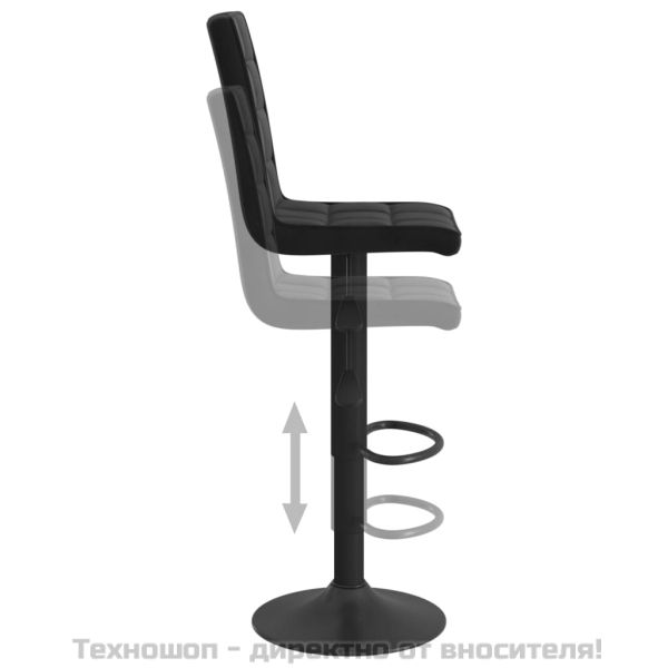 Бар табуретка, черна, кадифе