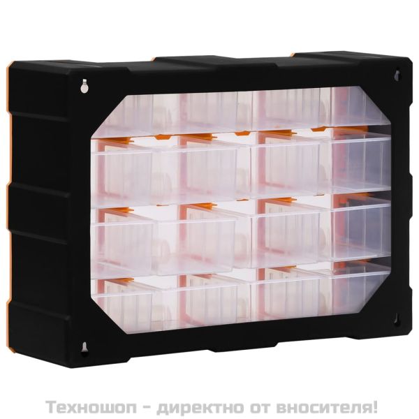 Шкаф органайзер с 16 средни чекмеджета, 52x16x37 см