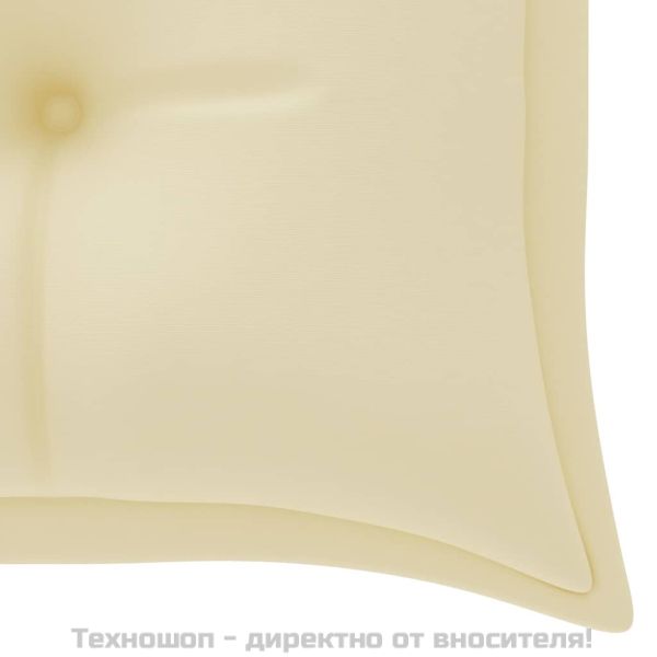 Стифираща градинска пейка с възглавница, 159 см, тик масив