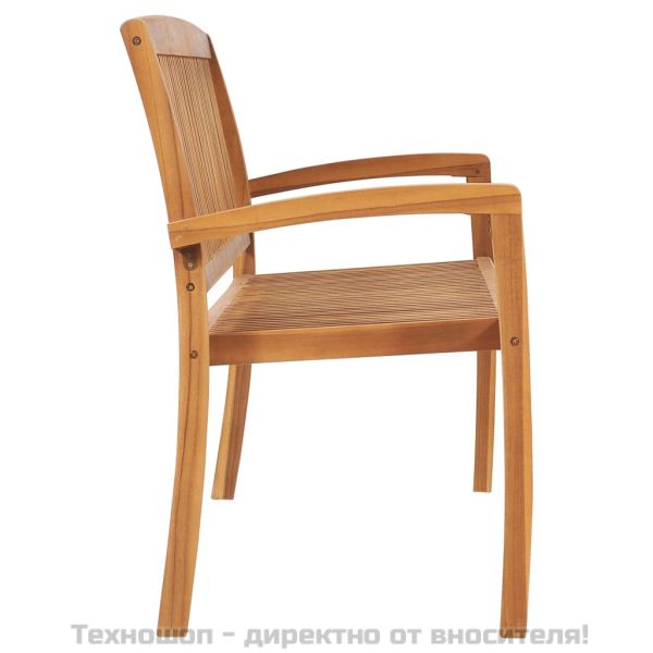 Стифираща градинска пейка с възглавница, 159 см, тик масив