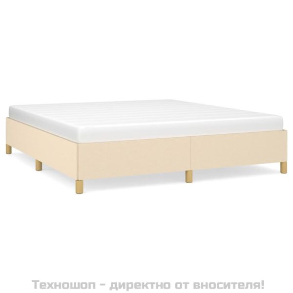 Рамка за легло без матрак, кремава, 160x200 см, плат