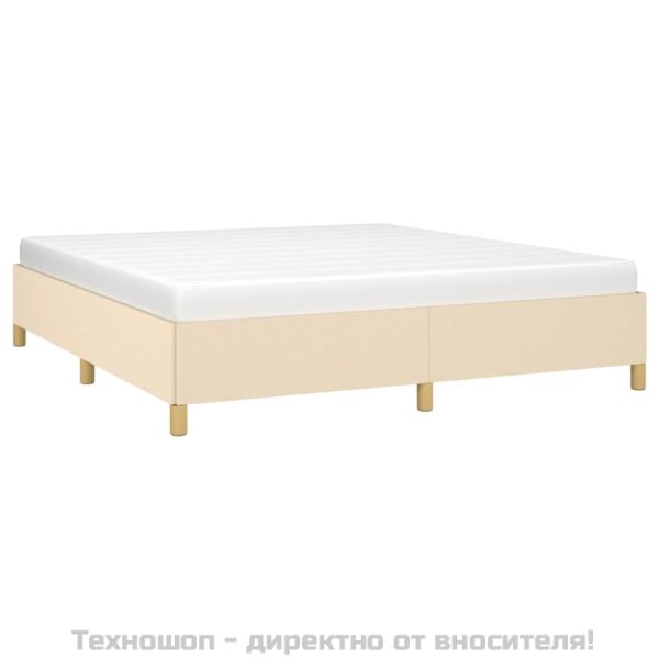 Рамка за легло без матрак, кремава, 160x200 см, плат