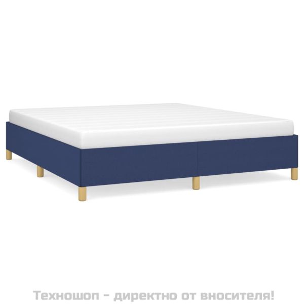 Рамка за легло без матрак, синя, 160x200 см, плат