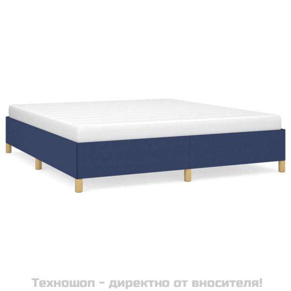 Рамка за легло без матрак, синя, 180x200 см, плат