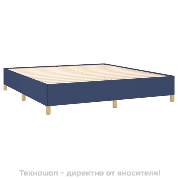 Рамка за легло без матрак, синя, 180x200 см, плат