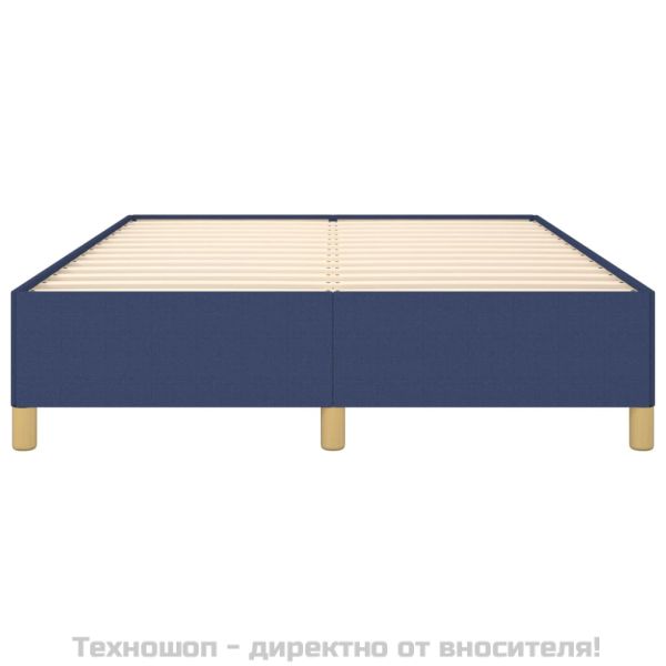 Рамка за легло без матрак, синя, 140x200 см, плат