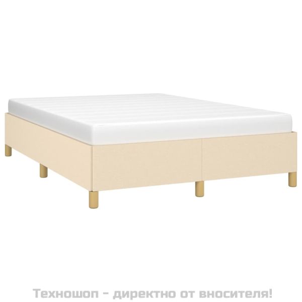 Рамка за легло без матрак, кремава, 140x200 см, плат