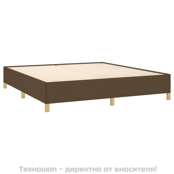 Рамка за легло без матрак, тъмнокафява, 180x200 см, плат