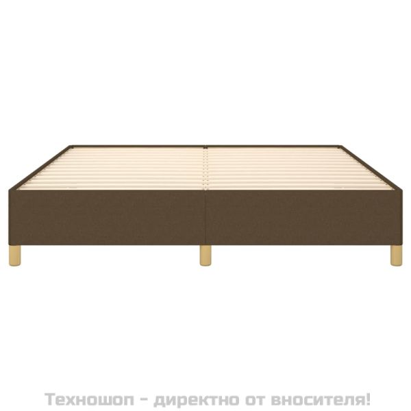 Рамка за легло без матрак, тъмнокафява, 180x200 см, плат