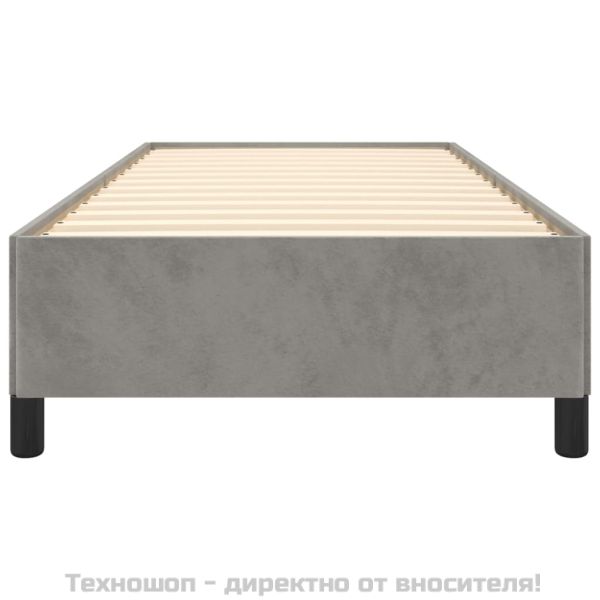 Рамка за легло без матрак, светлосива, 80x200 см, кадифе