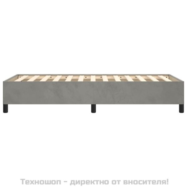 Рамка за легло без матрак, светлосива, 80x200 см, кадифе