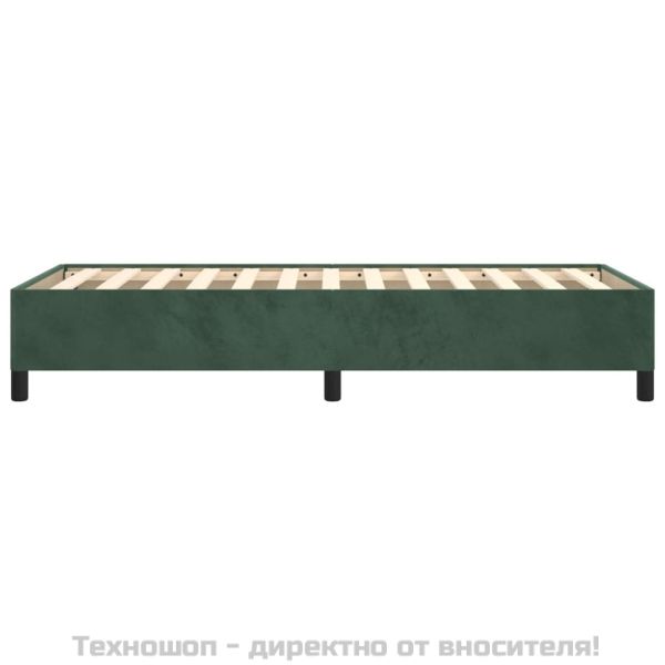 Рамка за легло без матрак, тъмнозелена, 80x200 см, кадифе