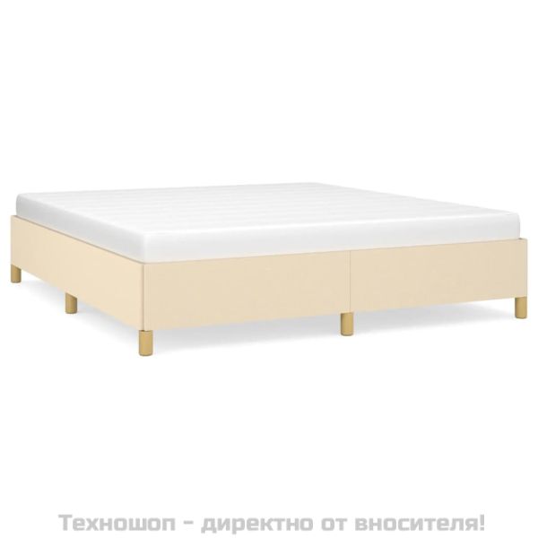 Рамка за легло с пружини, кремава, 160x200 см, плат
